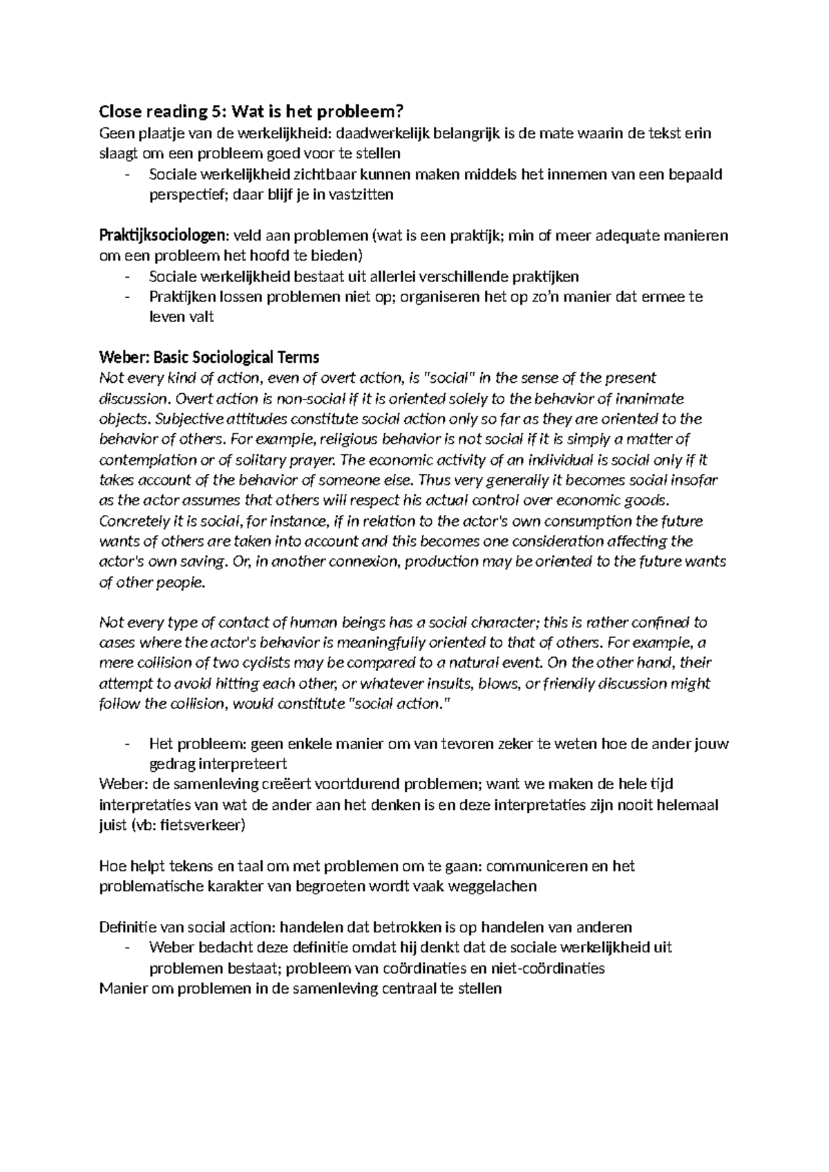 Close Reading Sessie 5: Probleemstelling en Sociale Actie in de ...