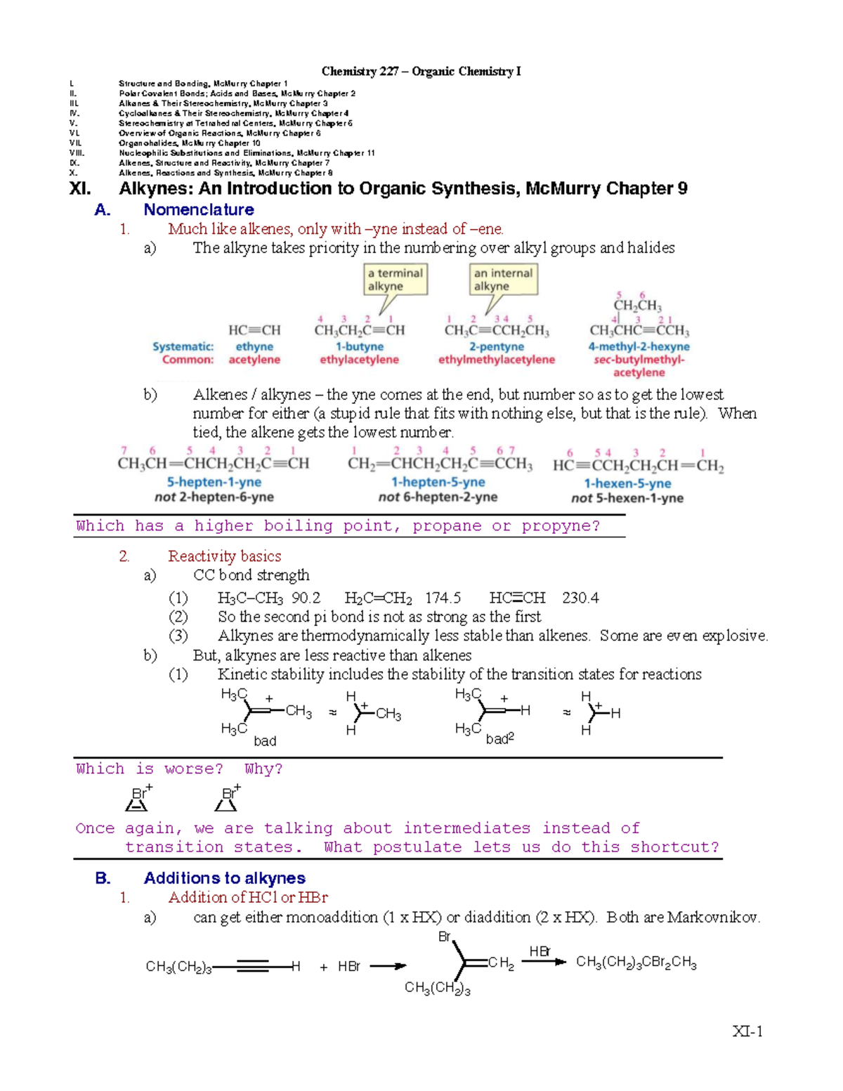 Chemistry 227 Final Exam Study Guide: Organic Chemistry Concepts and ...