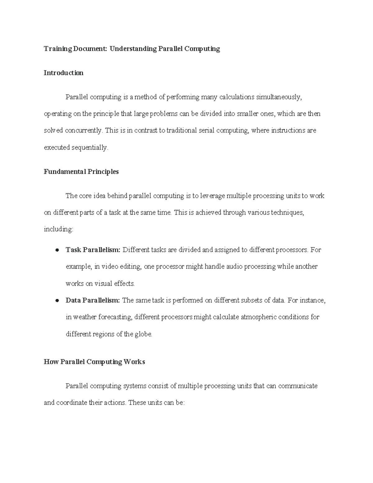 Unit 2 Written Assignment: Exploring Parallel Computing Concepts - Studocu