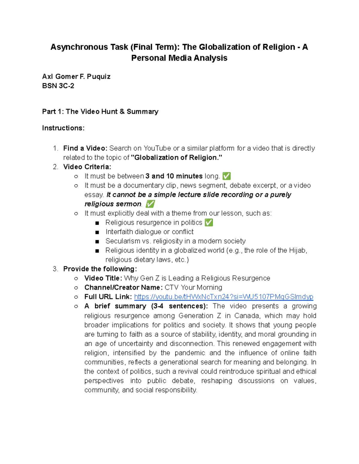 Asynchronous Task (Final Term): Media Analysis on Gen Z's Religious ...