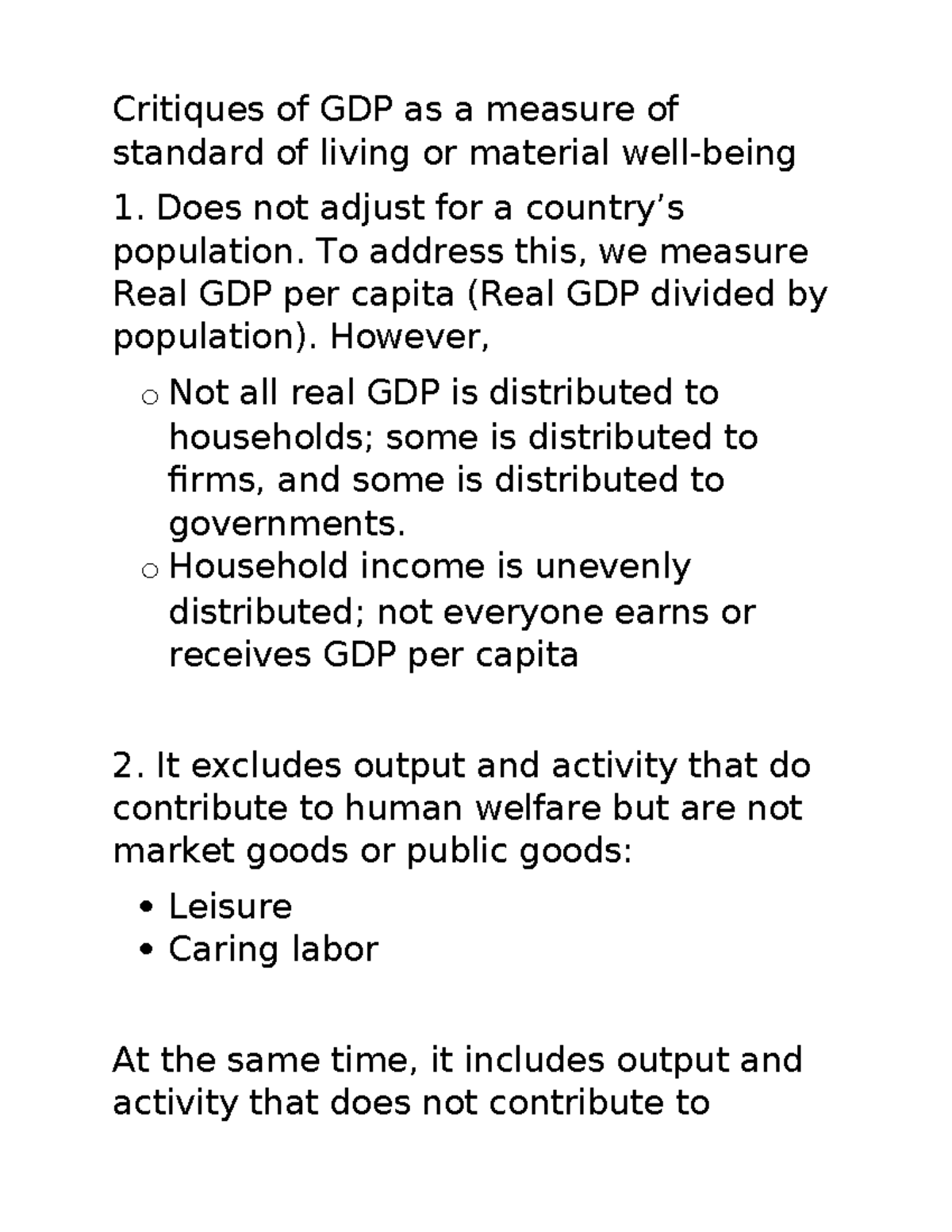 Critiques of GDP: Assessing Limitations in Economic Welfare Analysis ...