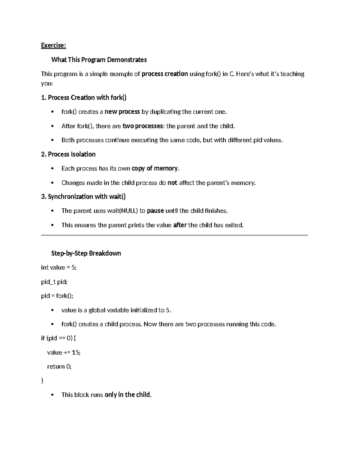 Exercise 3 - Learn Operating Systems: Process Creation & Management ...