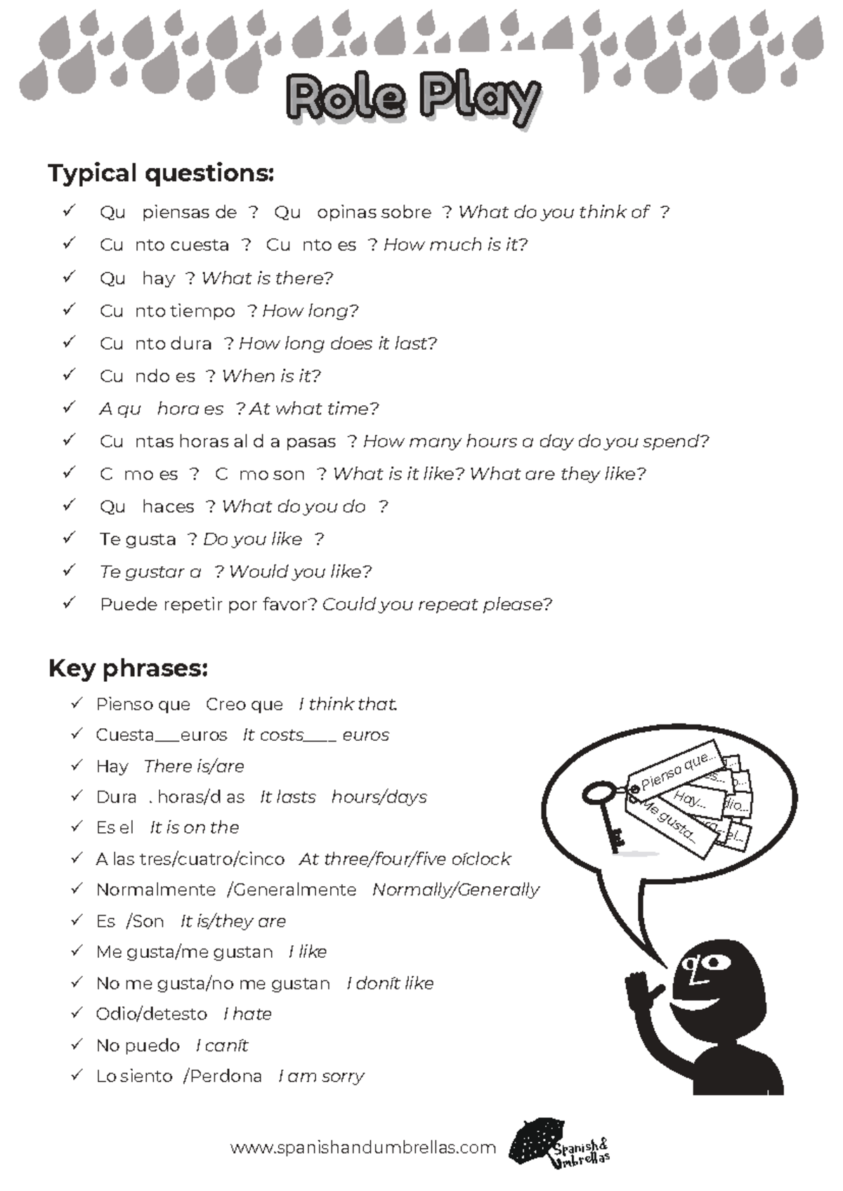 GCSE Role Play: Essential Phrases and Typical Questions Guide - Studocu