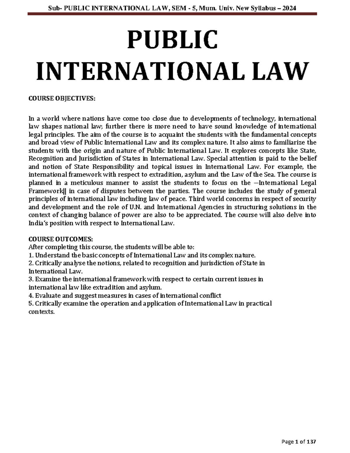 Public International Law Overview and Key Concepts (IL 101) - Studocu