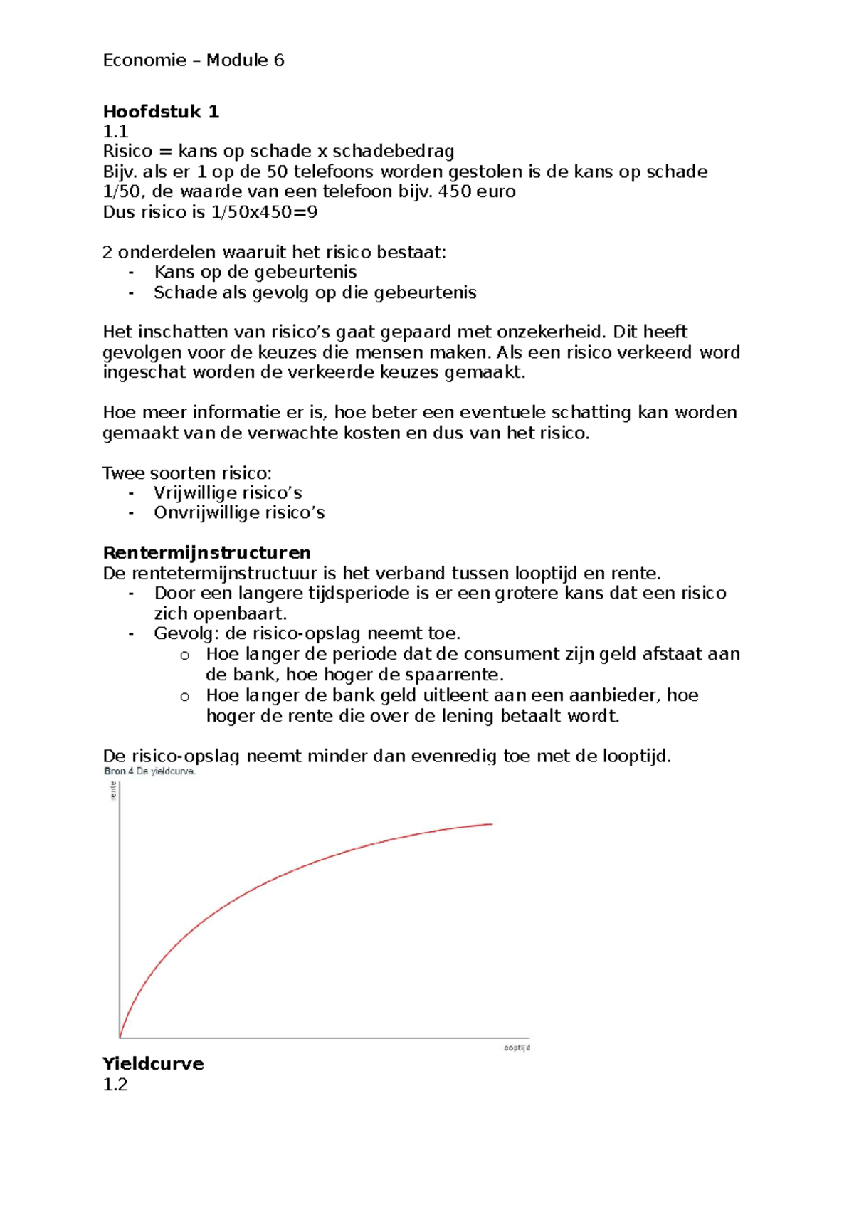 Economie Module 6 - Samenvatting van Risico en Verzekeringen - Studeersnel