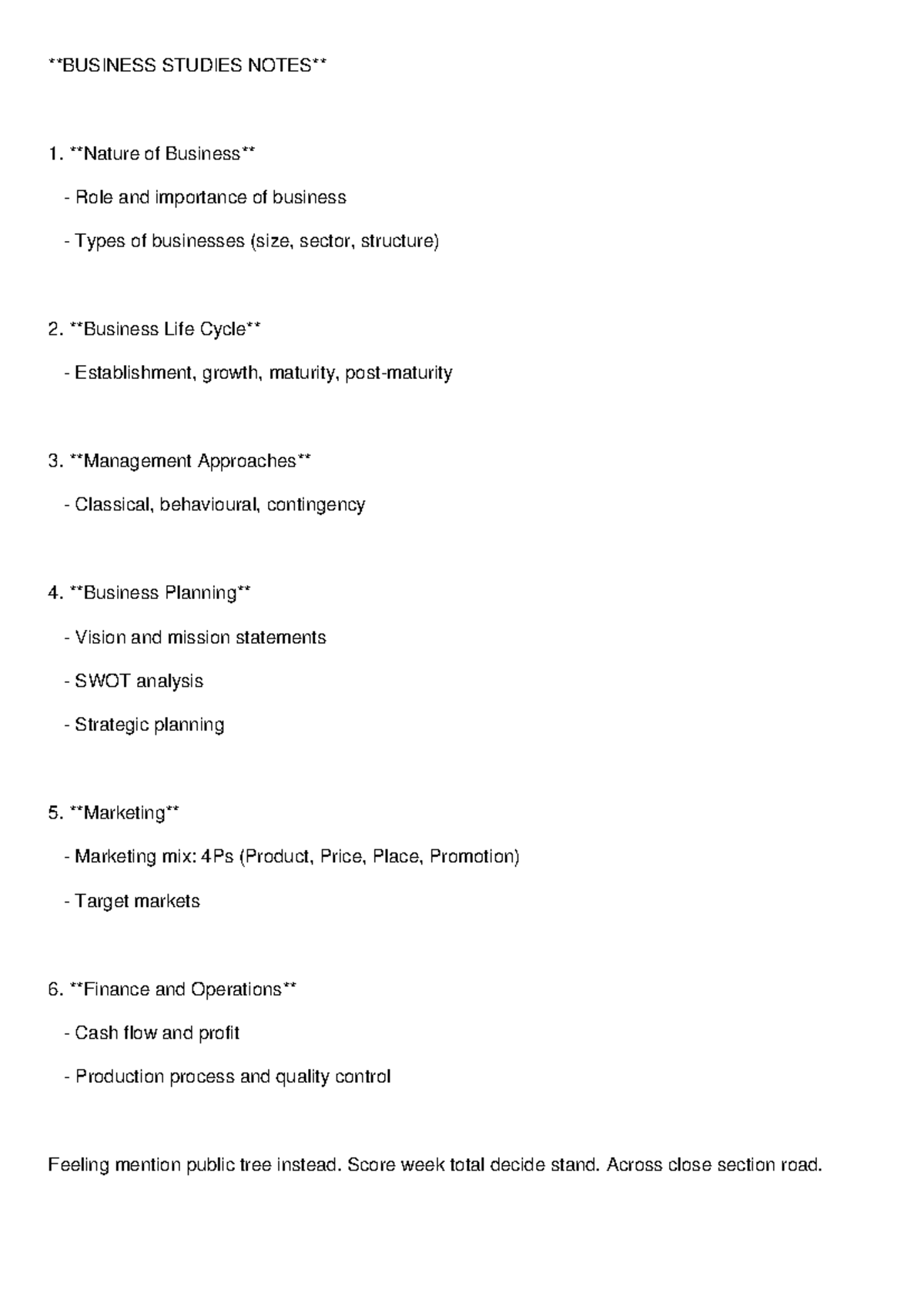 Business Notes Expanded (BUS 202) - Types, Strategies, and Analysis ...