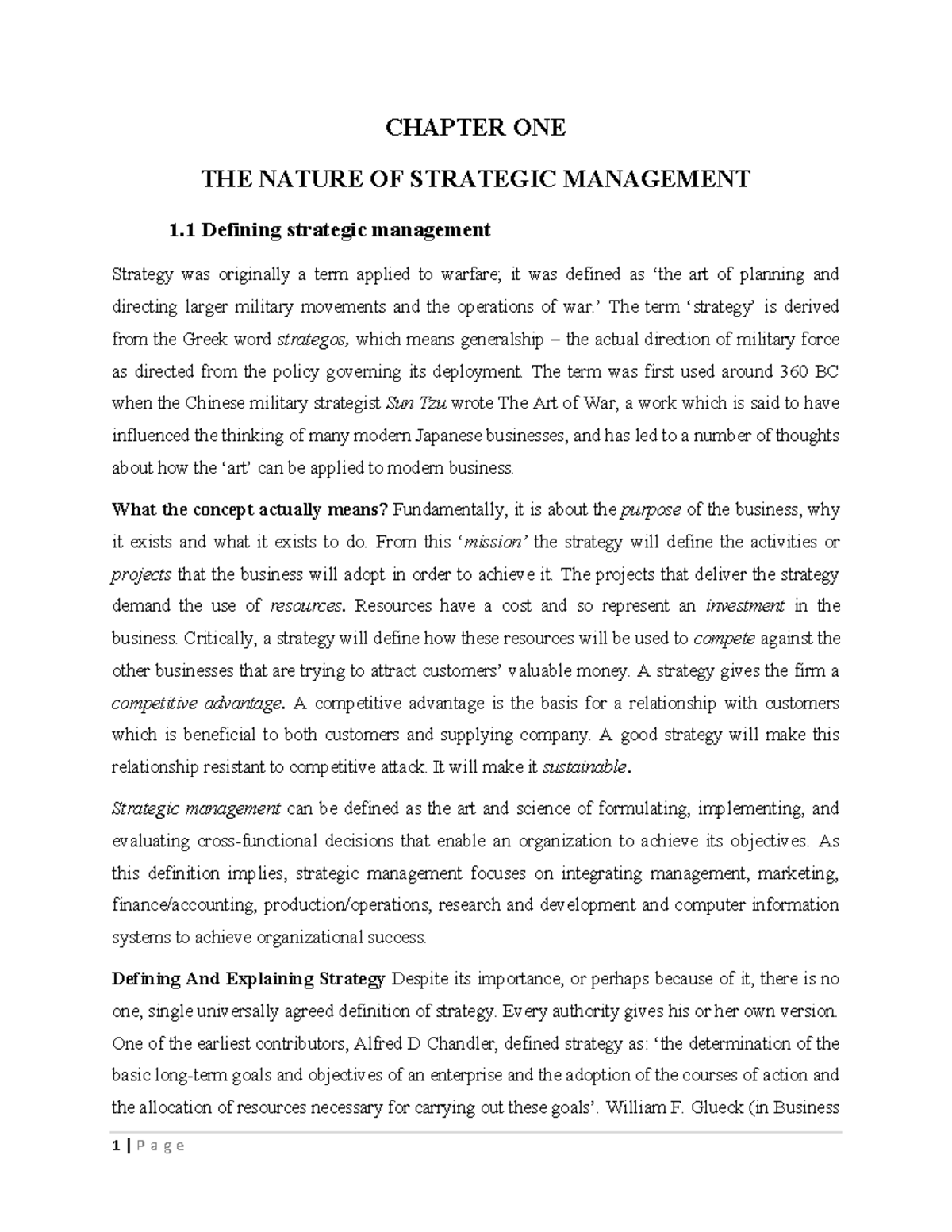 SM 101: Chapter 1 - The Nature of Strategic Management for Exit Exam ...