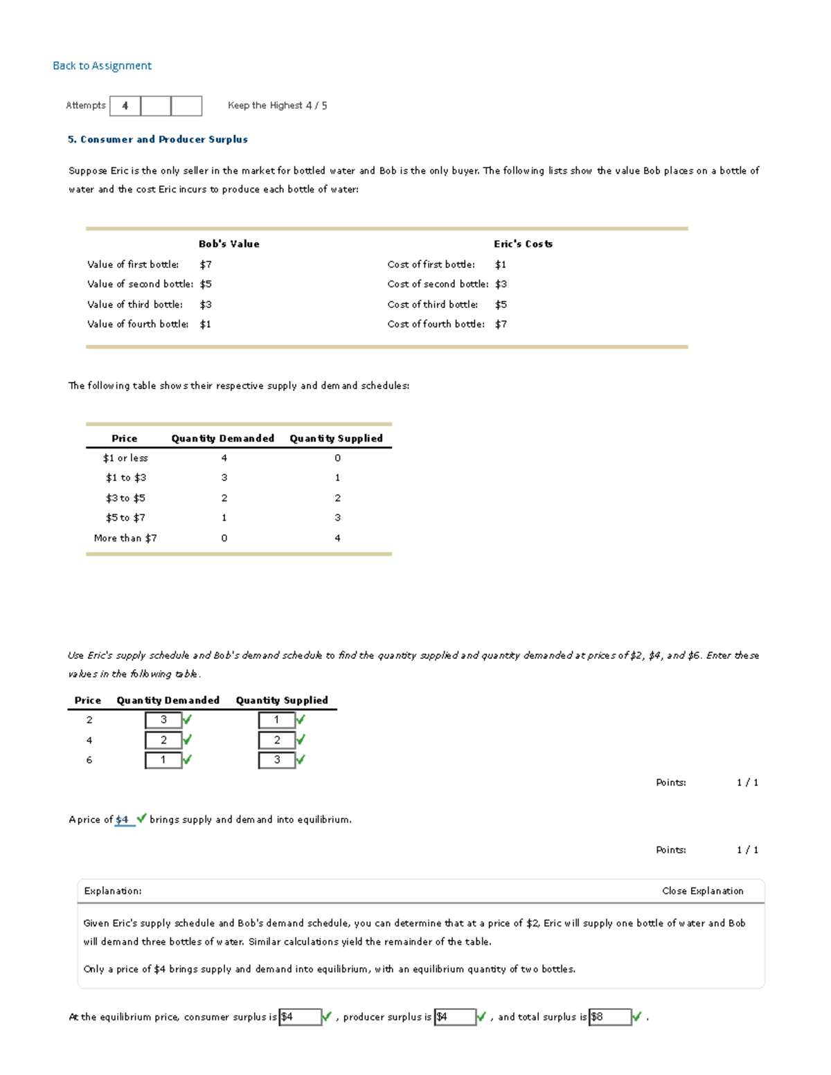 ECON 101: Consumer and Producer Surplus Analysis - Key Concepts Revised ...