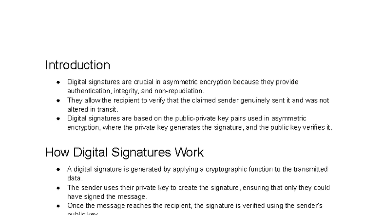 Digital Signatures: Auth & Integrity in Modern Security (CS101) - Studocu