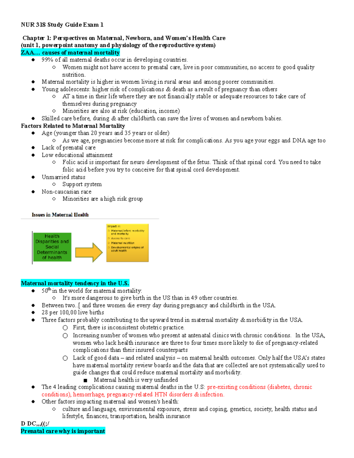 Women's Health SG - All chapters included in exam 1 - NUR 318 Study ...