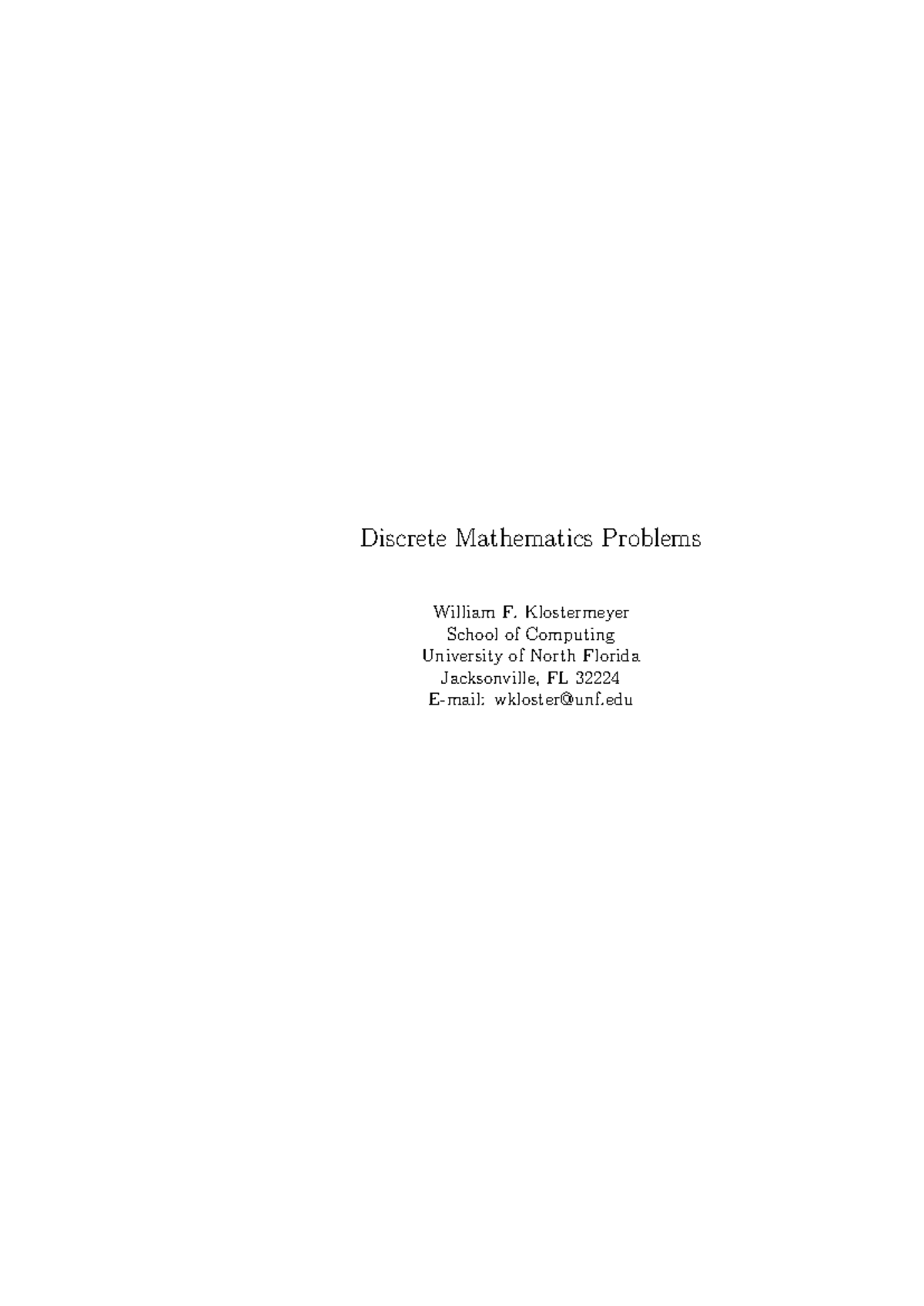 Discrete Mathematics Problem Set for CS 202: Exercises & Solutions - Document Preview