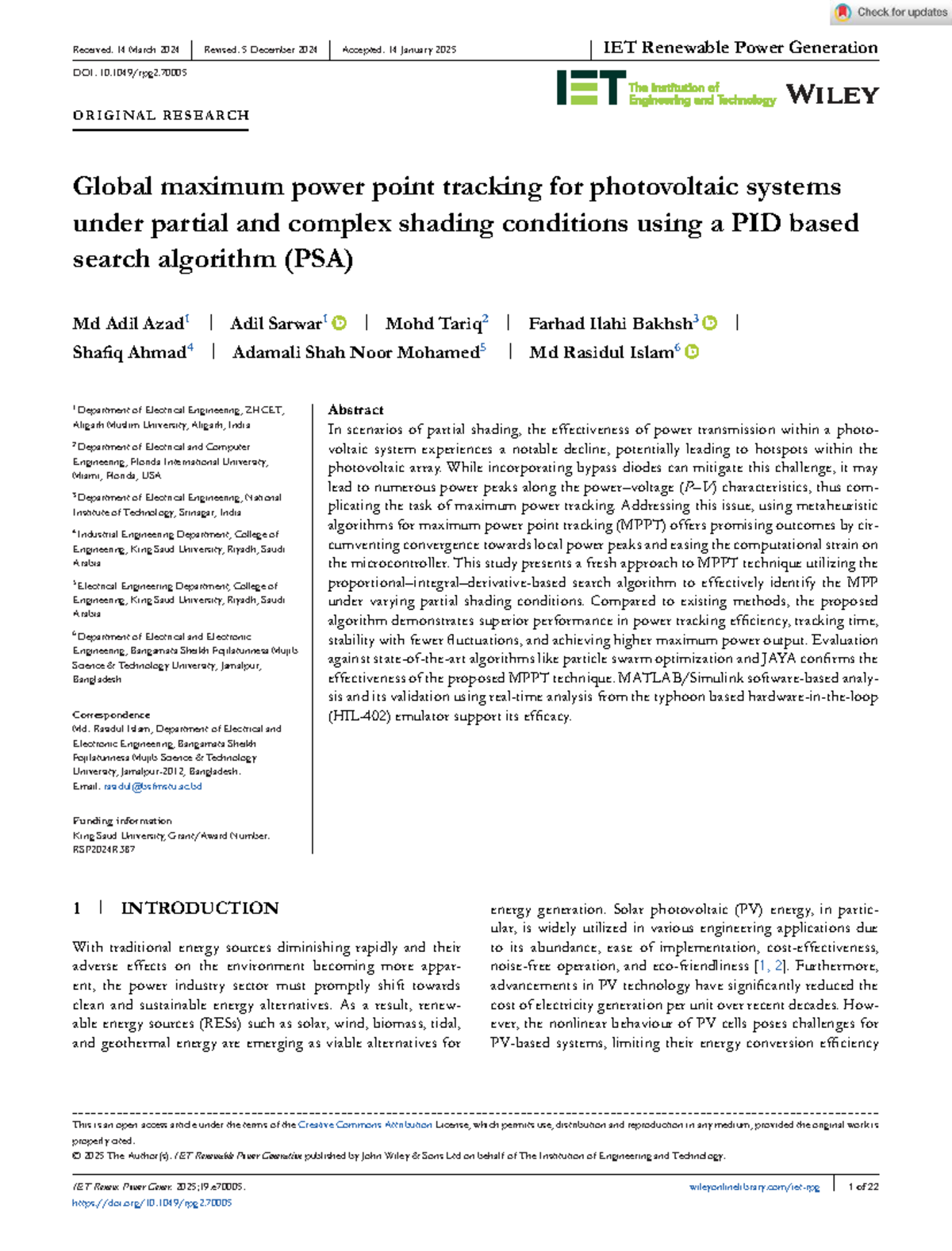 Global maximum power point tracking for PV systems under shading ...