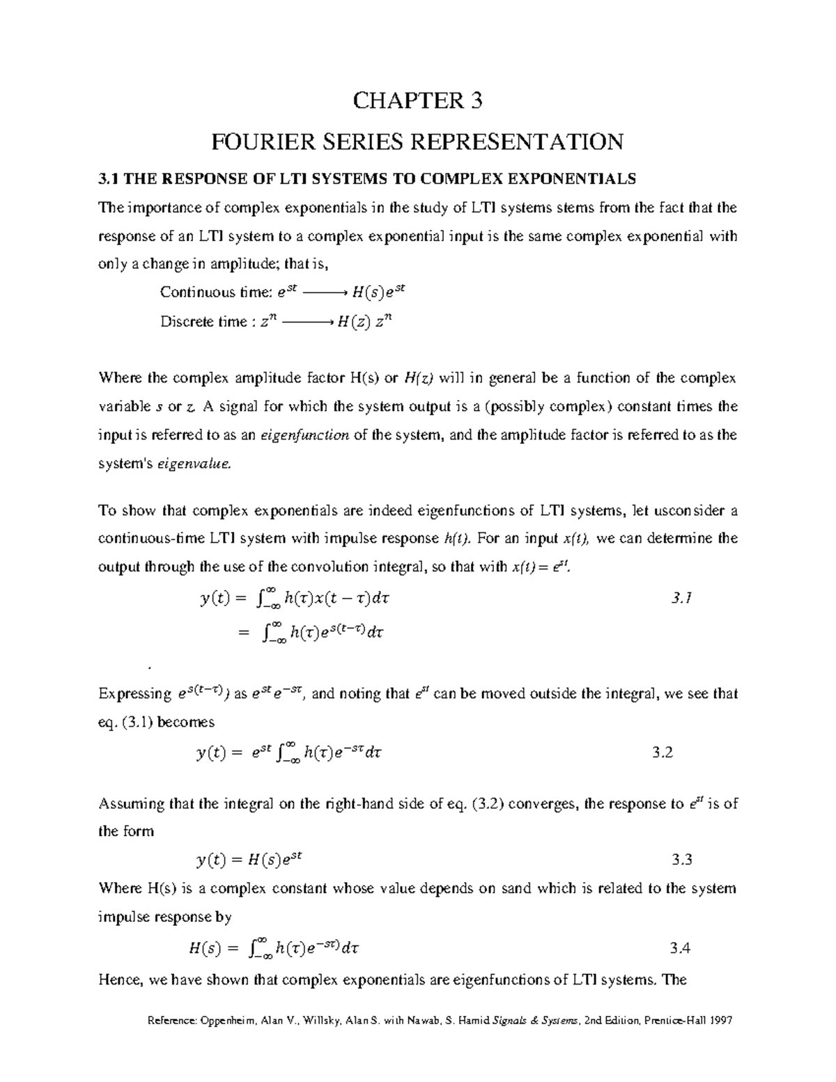 Chapter 3 - Fourier Series & LTI System Analysis (Course Code: EE 101 ...