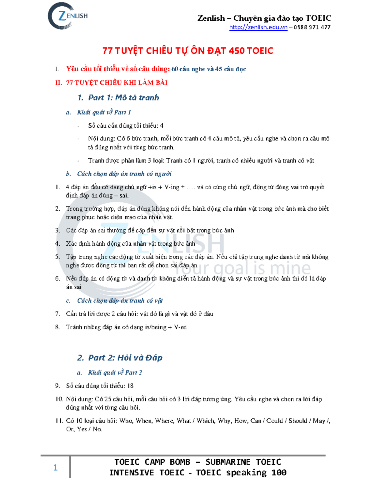 77 Chiêu Tự Học Đạt 450 Điểm Trong Kỳ Thi TOEIC (Toeicfxbx) - Document Preview