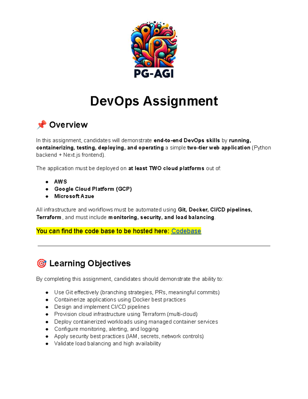DevOps Assignment Overview (PGAGI) - Cloud Deployment & Automation ...