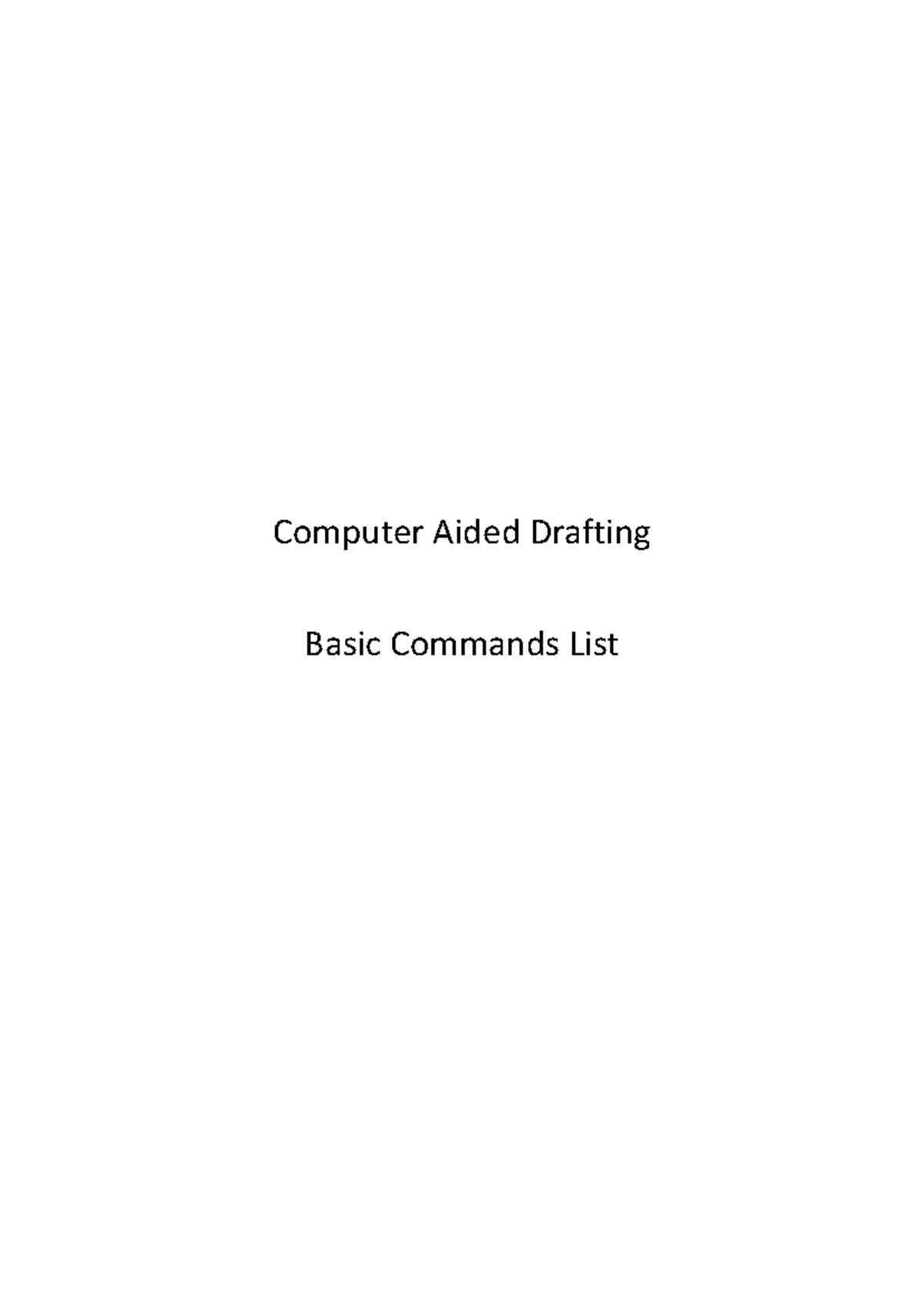 CON3002 - CAD Lecture Notes & Assignment on AutoCAD Basics - Studocu