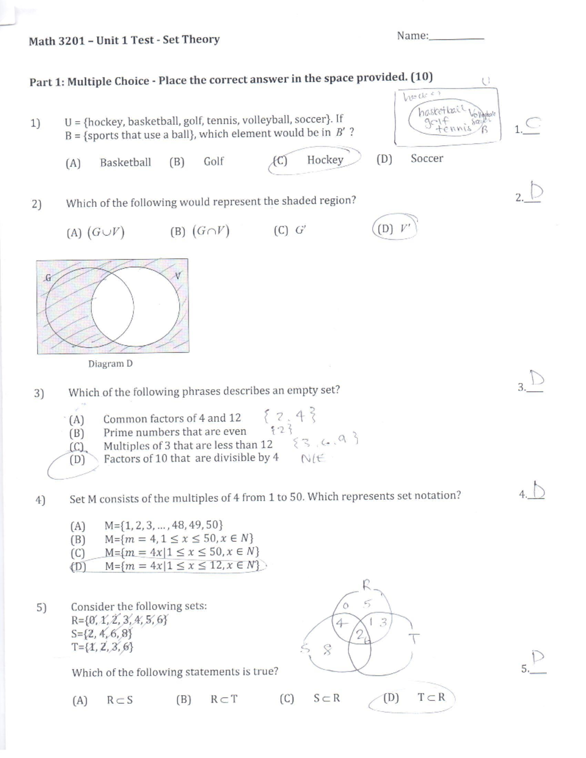 Math 3201 Final Review Key - Key Concepts and Practice Questions - Studocu
