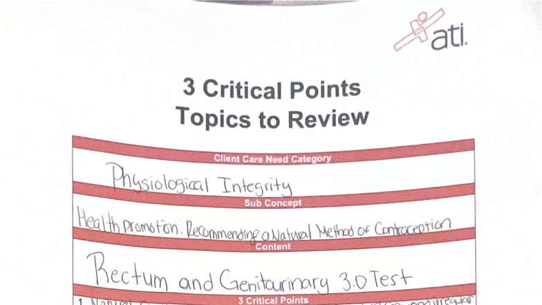 ATI Nursing Education: 3 Critical Points on Natural Contraception Studocu