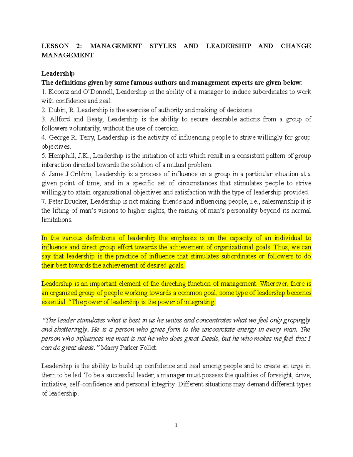 Lesson 2: Management Styles, Leadership and Change in Organizations ...