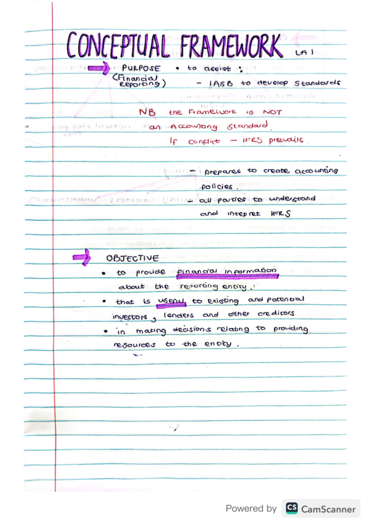 Conceptual Framework Notes for Financial Reporting (CS) - Studocu
