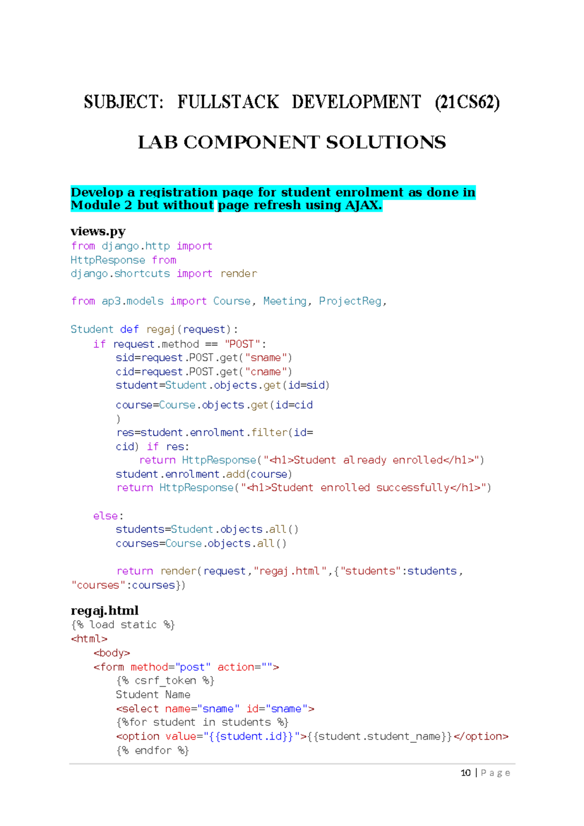 Full Stack Development-Lab Component-Day 5 - SUBJECT: FULLSTACK ...