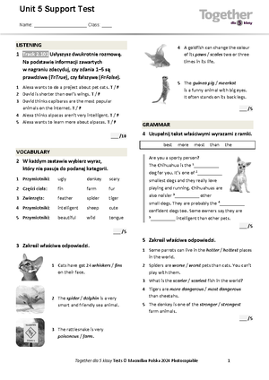 New Password B1+ UT 2A - przykładowy test z unit 2 - Unit 2 Test ...