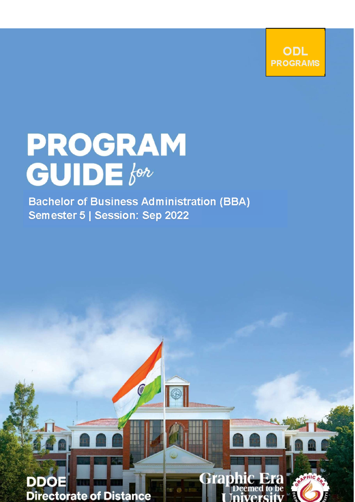 BBA ODL Programme Guide: Semester 5 Overview and Details - Studocu