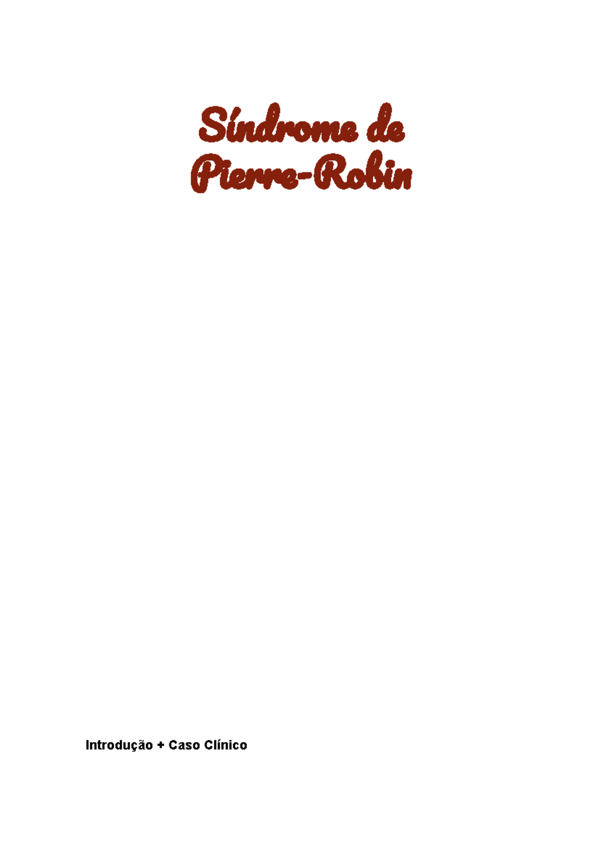 Documento (40) - Resumo relacionado a síndrome de Pierre Robin ...
