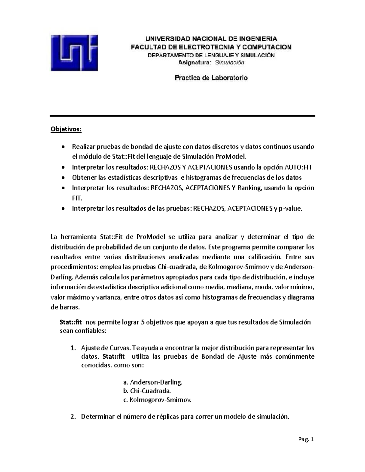 Guía Práctica 1: Simulación y Ajuste de Distribuciones - Stat::Fit ...
