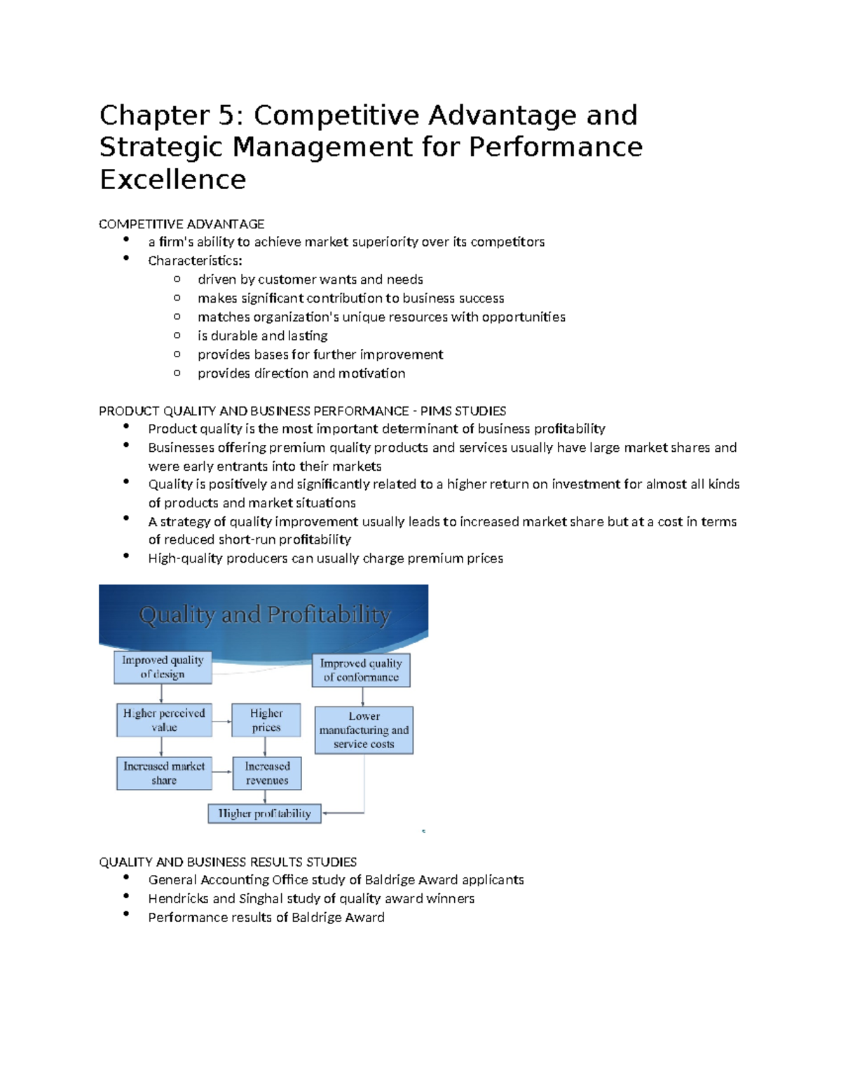 Chapter 5: Competitive Advantage & Strategic Management for Performance ...