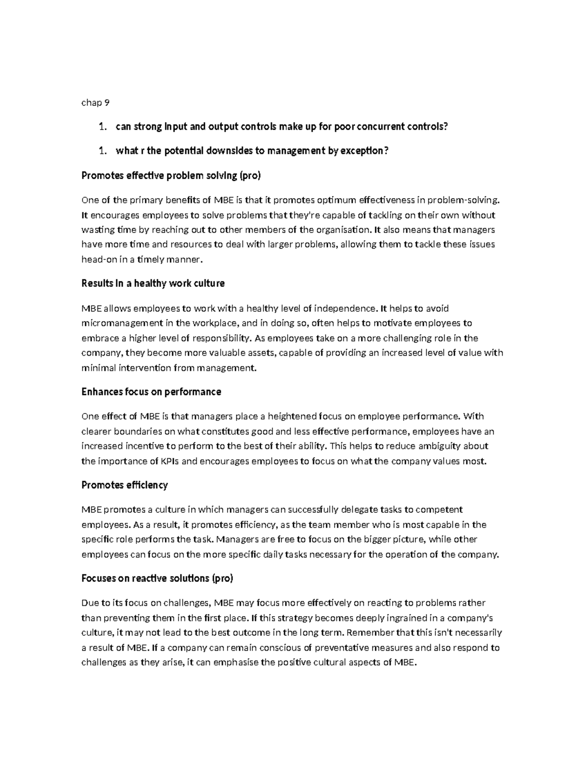 Mana Final Review: Examining Input/Output Controls and Management ...