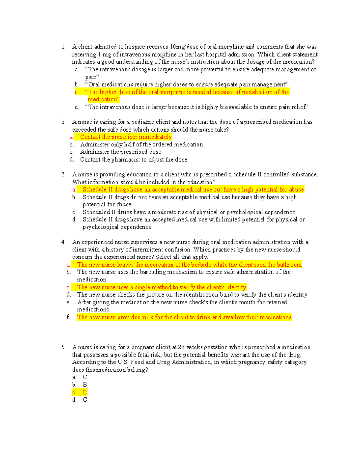 Pharm 101 - Quiz 1 Study Guide on Medication Administration and Safety ...