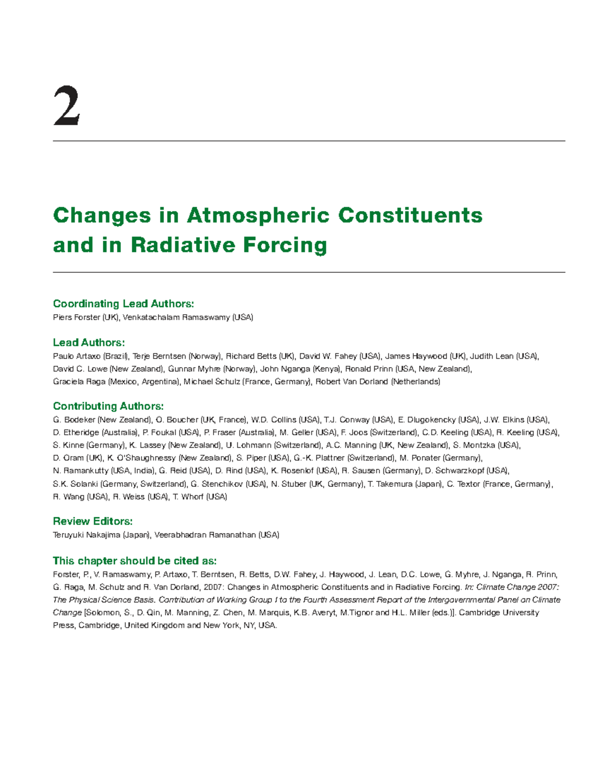 IPCC AR4 WG1 Chapter 2: Changes in Atmospheric Constituents & Radiative ...