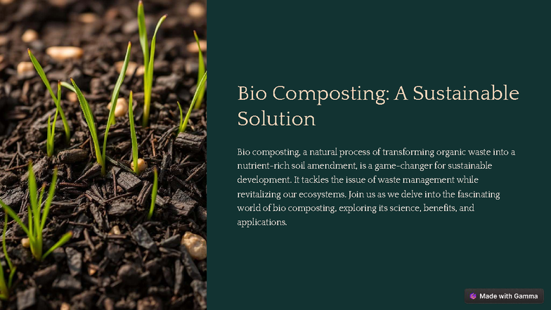 Bio Composting: A Sustainable Solution for Waste Management - Studocu