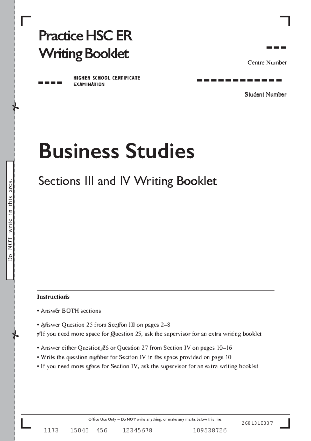 Business Studies HSC Sample Booklet S3 & S4 - Studocu