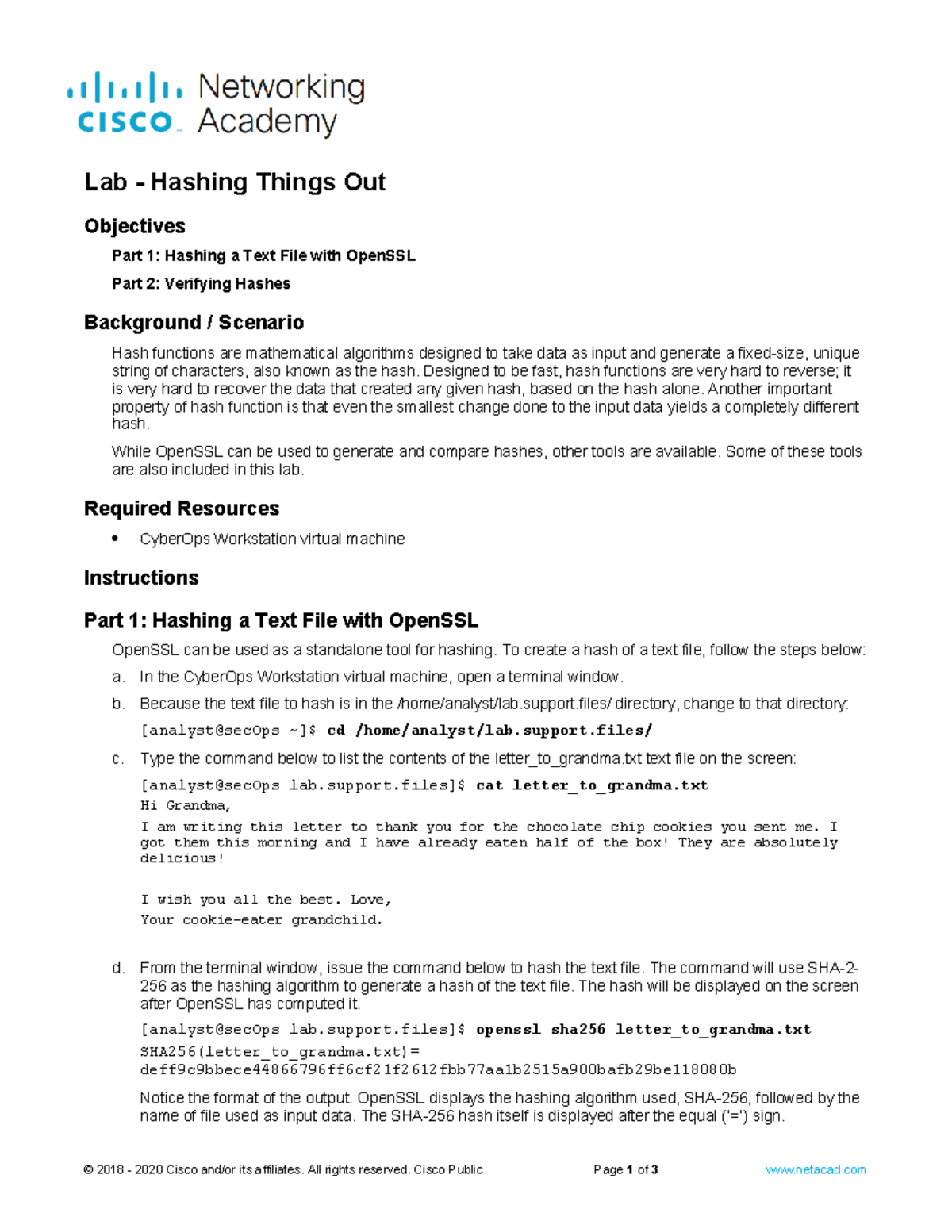 5 Lab - Hashing Things Out - Lab - Hashing Things Out Objectives Part 1 ...