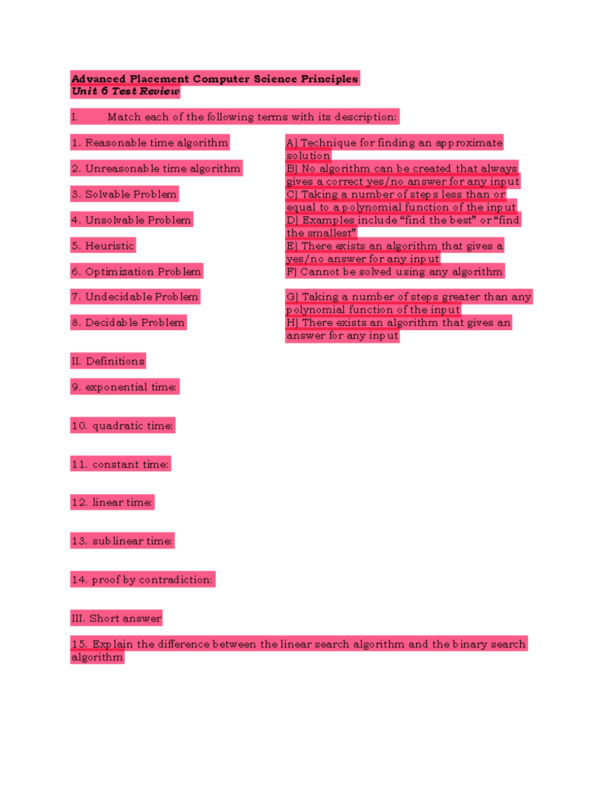 Unit+6+Test+Review+Principles+Blank - Advanced Placement Computer ...