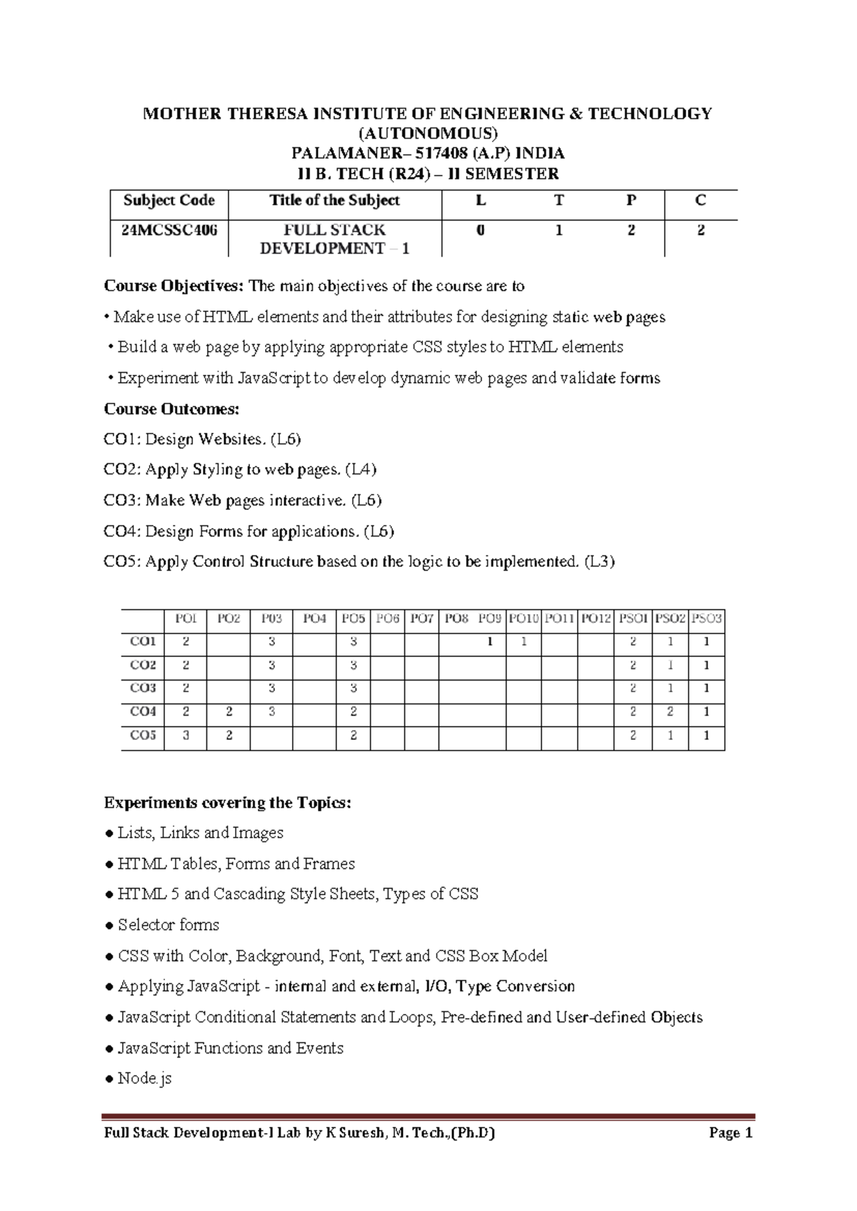 FSD Lab Programs for II B. Tech (R24) - Web Development Techniques ...