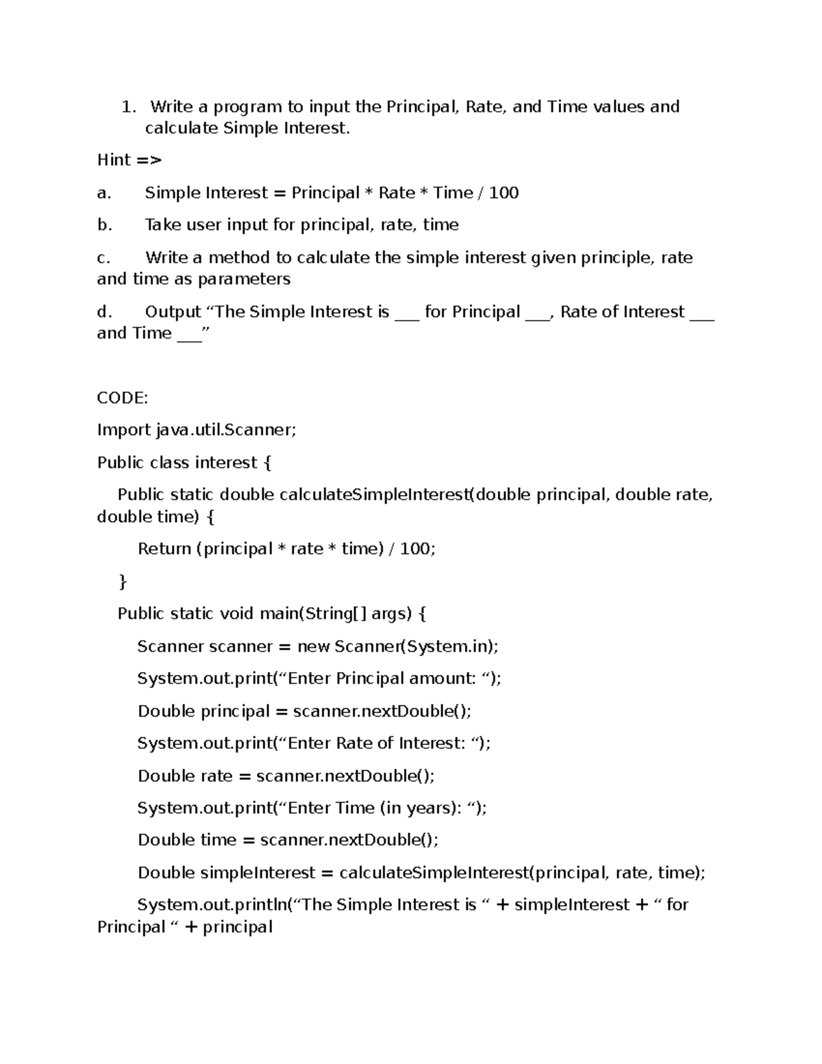Week-1 Level-1 Step - Assignment work - Write a program to input the ...