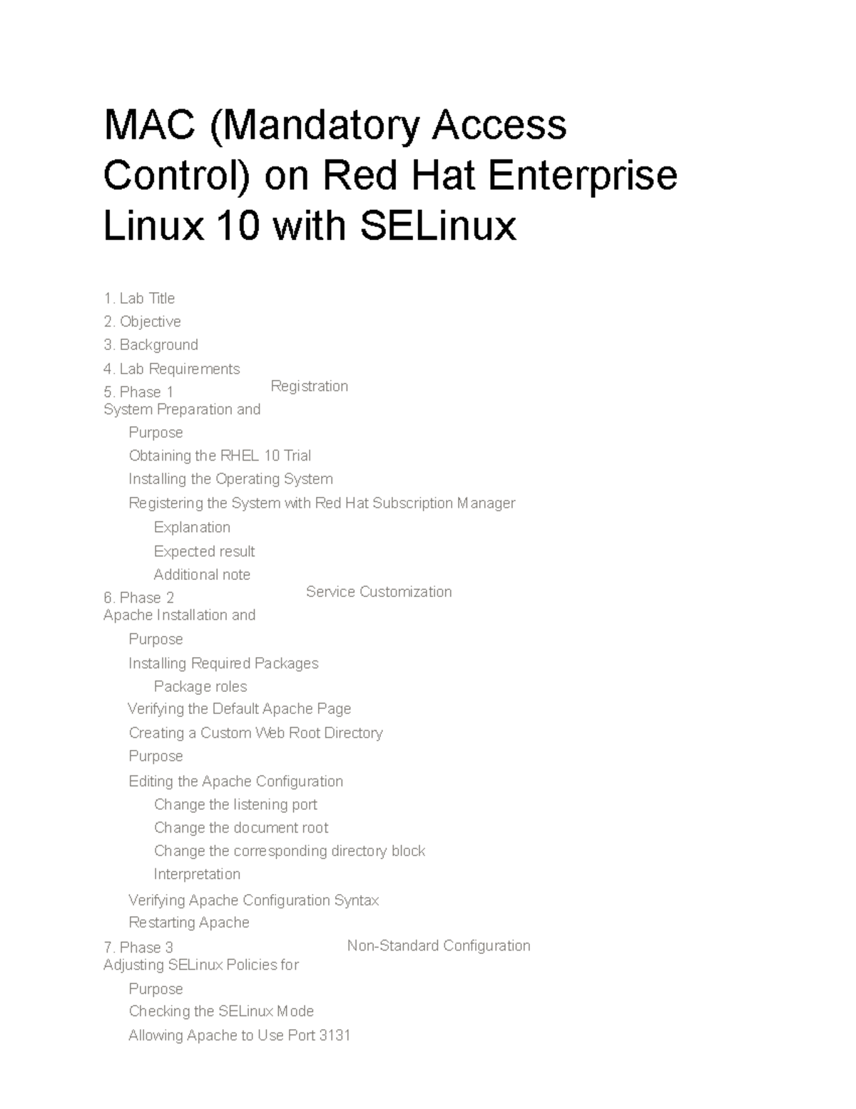 Lab Guide: MAC (Mandatory Access Control) on RHEL 10 with SELinux - Studocu