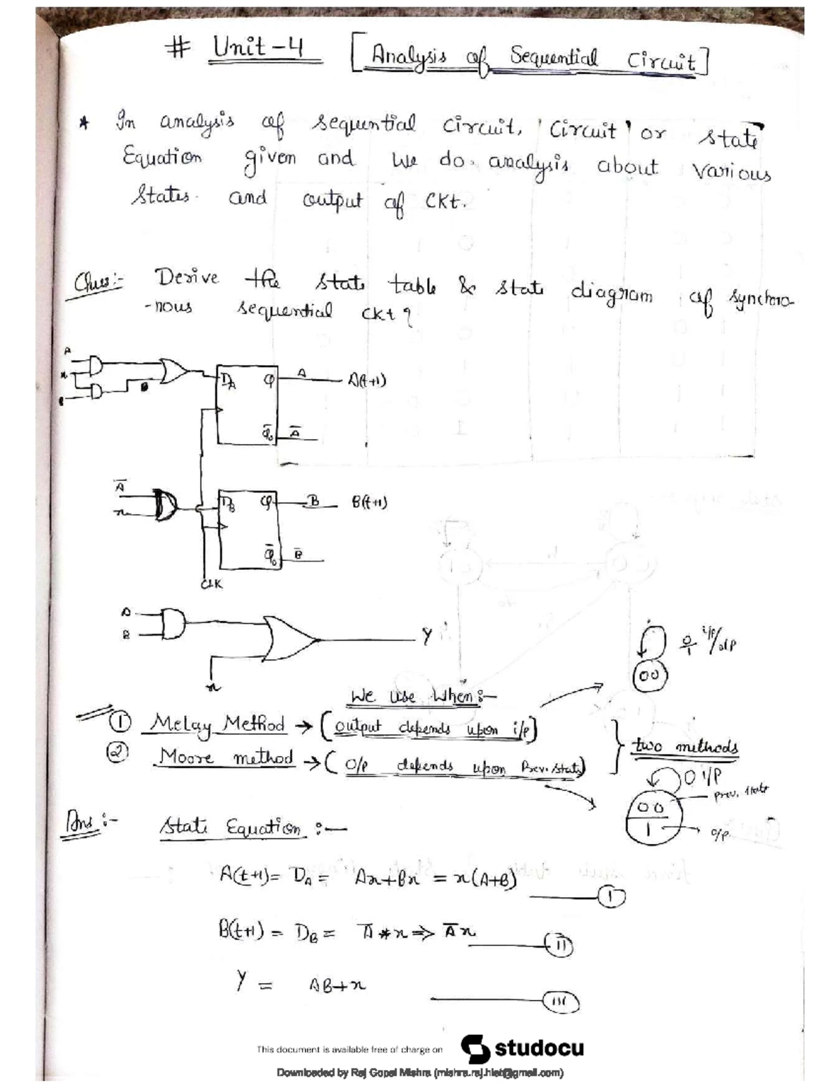 Unit 4 part 2 - notes - 25 4 ASynchronous Sequential Circuits Logic ...