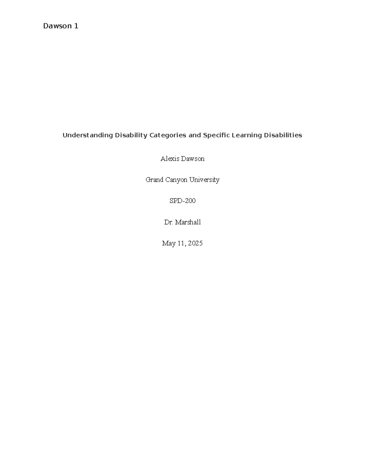 GCU 2025 Understanding Disability Categories & Learning Disabilities ...