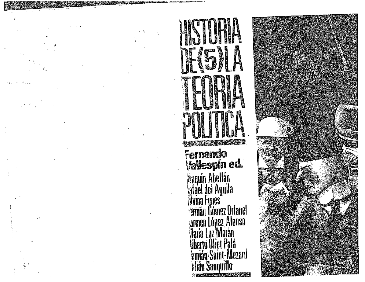 Vallespin Historia V5 397-406 - HISTORIA DE(5)LA TEORIA POLITICA