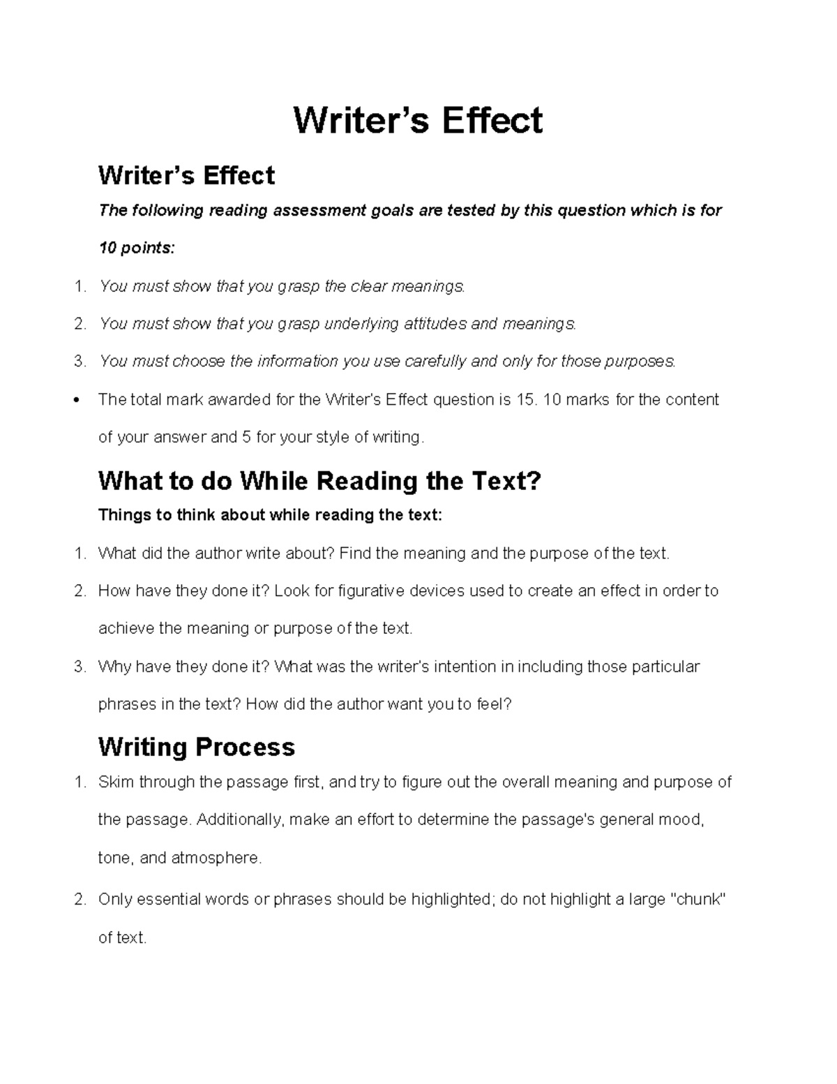 EFL Writer's Effect Study Guide for Analysis and Comprehension - Studocu