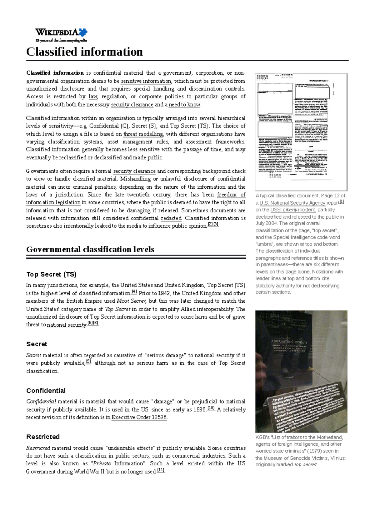 Classified Information Overview: Types and Handling Protocols - Studocu