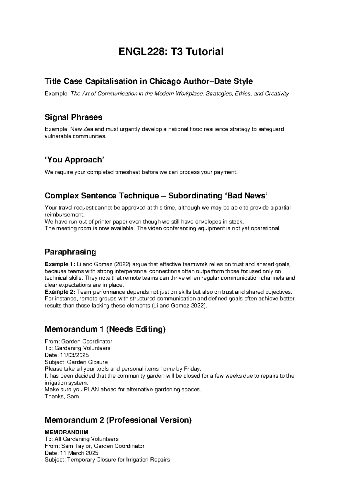 ENGL228: T3 Tutorial on Title Case & Effective Communication Techniques ...
