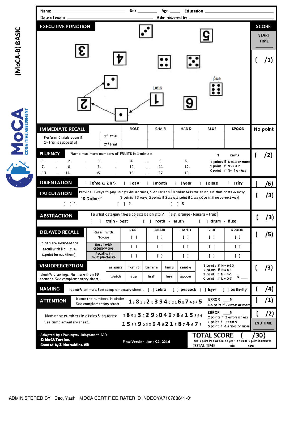 Mo CA Basic-English-Test-2014-06 REV2 Letter-1 - TOTAL SCORE ( /30 ...