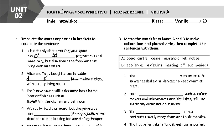 Repetytorium Z J zyka Angielskiego U02 Kartk wka S ownictwo 