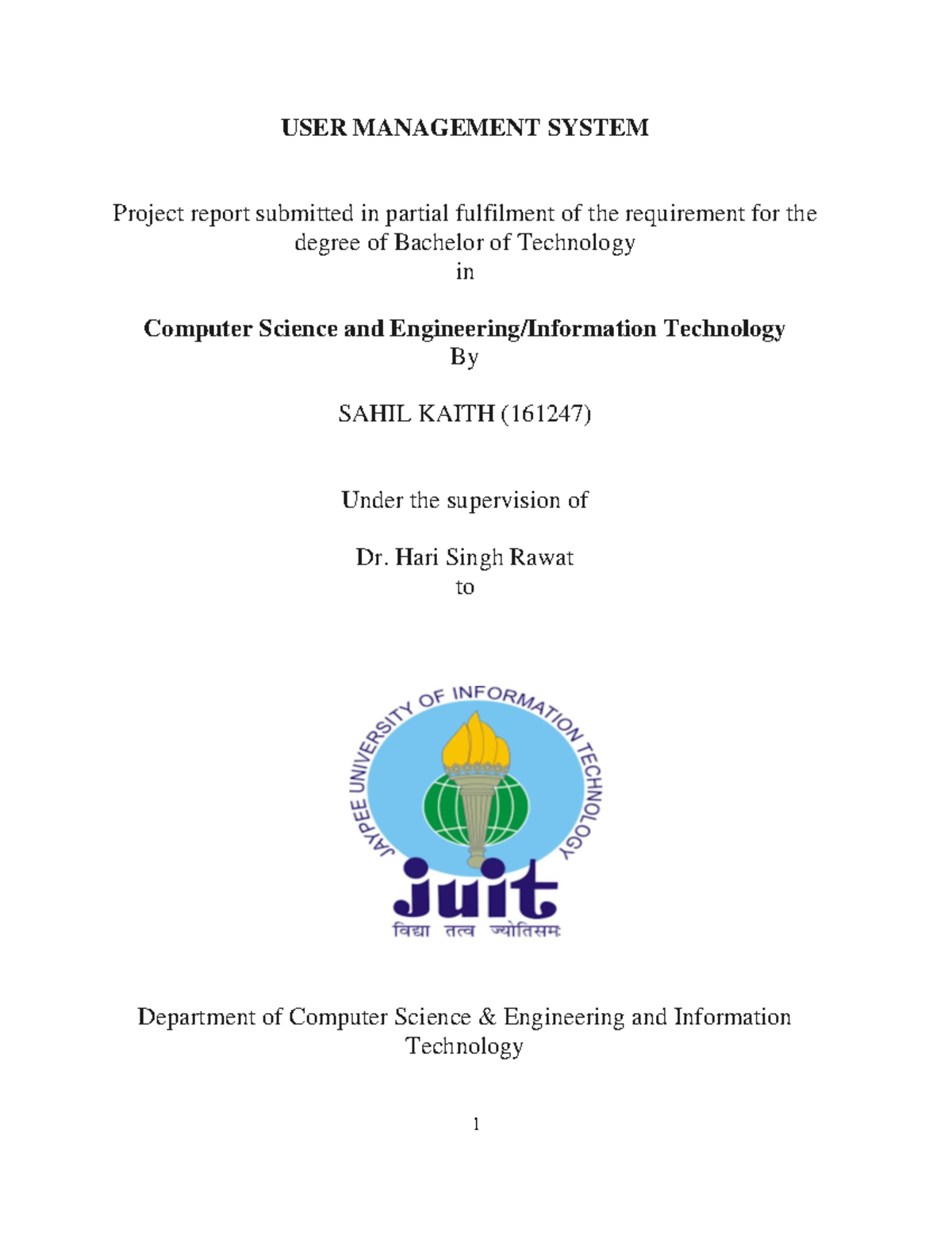 User Management System - USER MANAGEMENT SYSTEM Project report ...