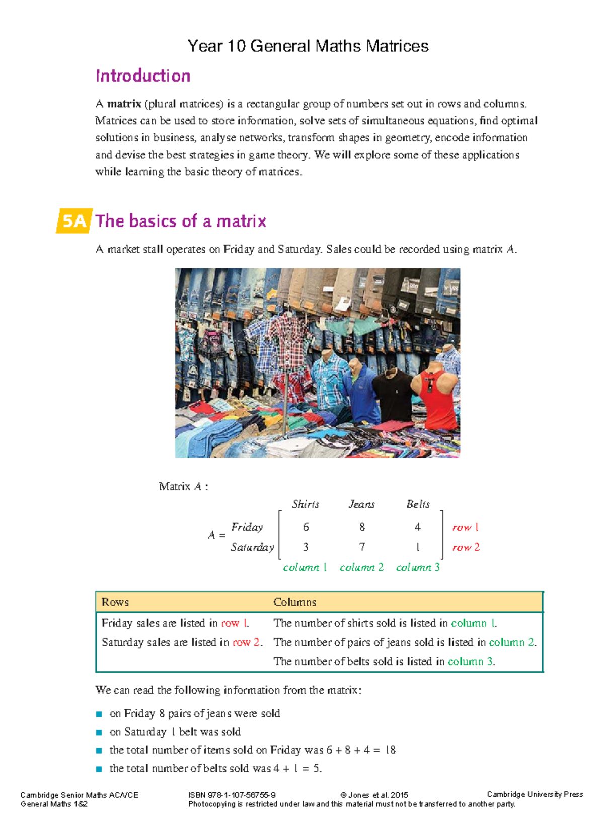 216 Chapter 5 Matrices - Year 10 General Maths Overview - Studocu